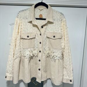 Beautifully detailed boutique POL shacket in size medium (oversized)